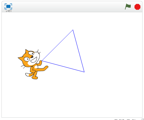Logo Dessiner un triangle en Scratch